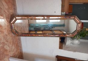 Antiquités: Espejo Veneciano. octogonal 130,cm.x40,cm. con cantos y relieve en latón